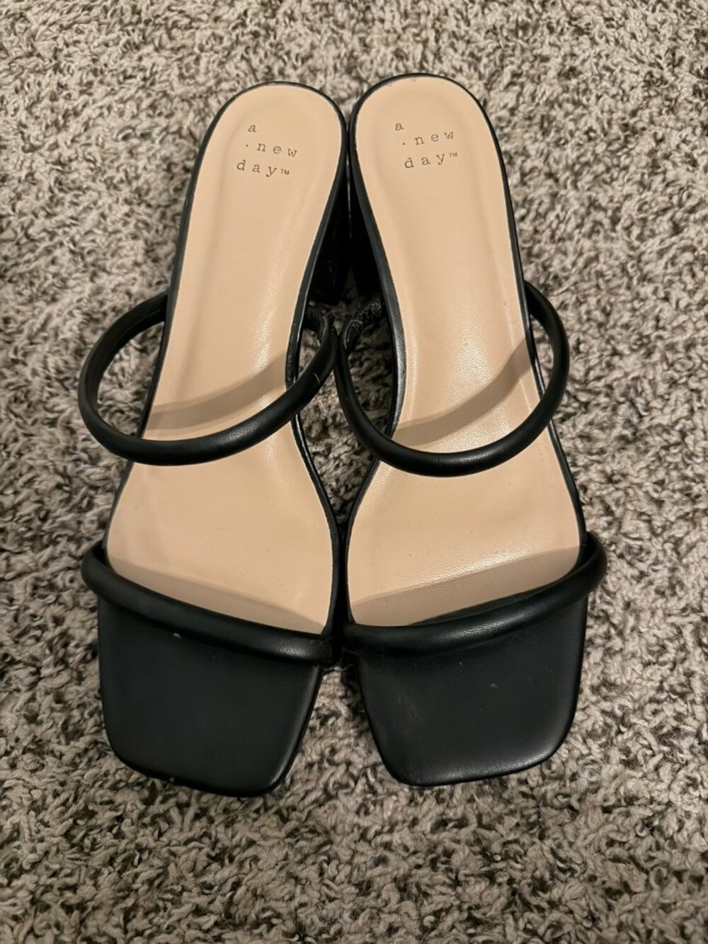 A New Day Black Cris Heels Sandals Women's Size 8.5